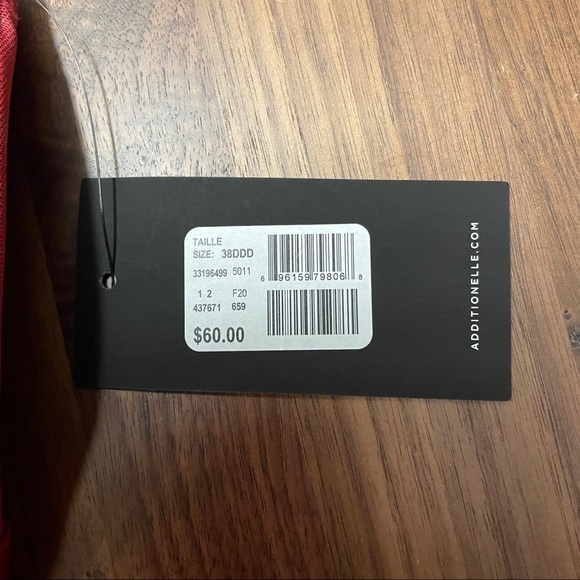 OkDeesse lingerie Bra, red, size 38DDD, new with tags, nylon and elastane - Picture 4 of 7